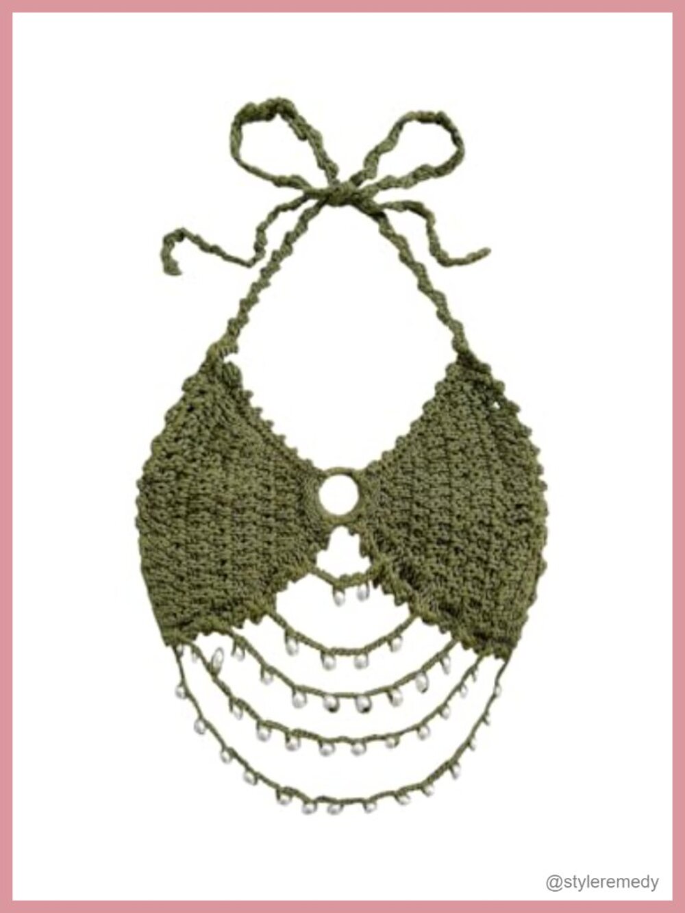 Boho Crochet Halter Crop Top Open Back Tie Back Beach Summer Top